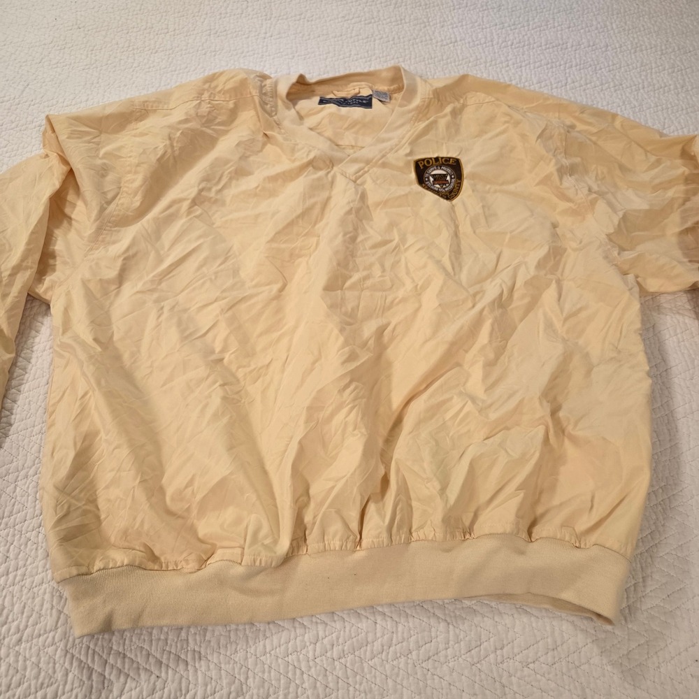 Page & Tuttle Mens XL St. Louis County Police V-Neck Windshirt Yellow Jacket‎